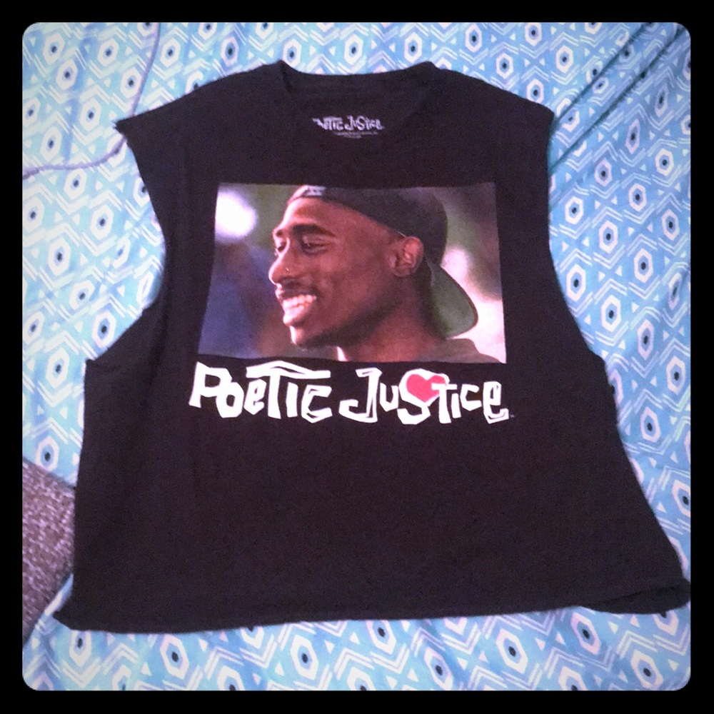 Black poetic justice sleeveless crop top